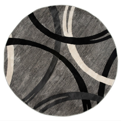 Tapis contemporain à motif de cercles abstraits, collection World Rug Gallery