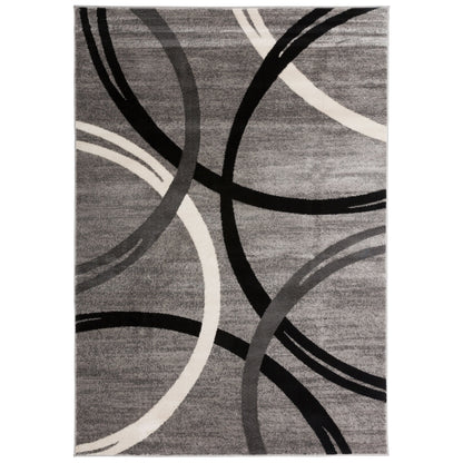 Tapis contemporain à motif de cercles abstraits, collection World Rug Gallery