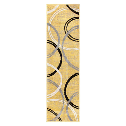 Tapis contemporain à motif de cercles abstraits, collection World Rug Gallery