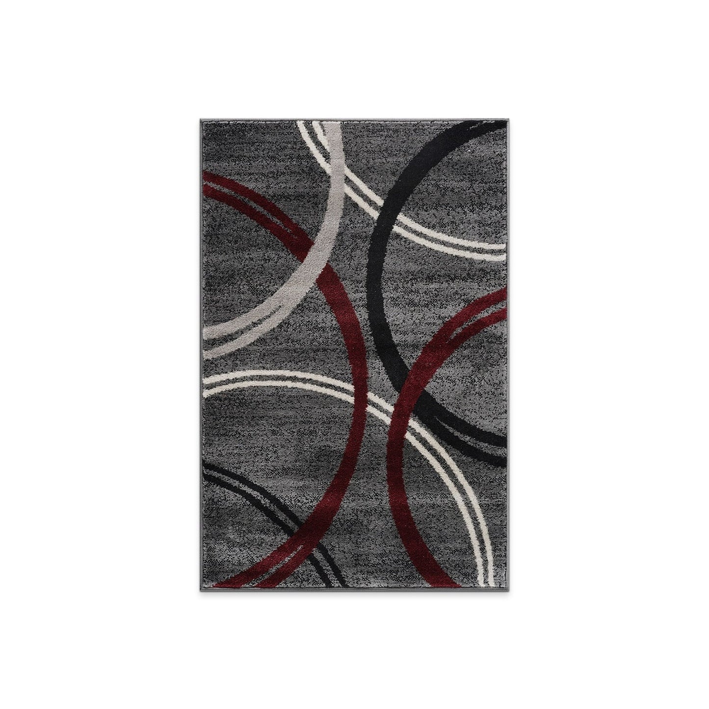 Tapis contemporain à motif de cercles abstraits, collection World Rug Gallery