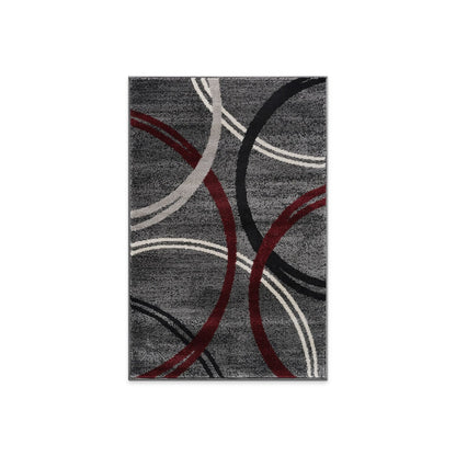 Tapis contemporain à motif de cercles abstraits, collection World Rug Gallery