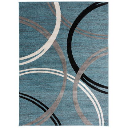 Tapis contemporain à motif de cercles abstraits, collection World Rug Gallery