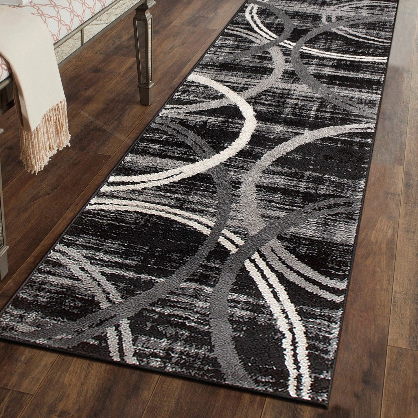 Tapis contemporain à motif de cercles abstraits, collection World Rug Gallery