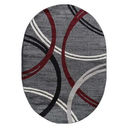 Tapis contemporain à motif de cercles abstraits, collection World Rug Gallery