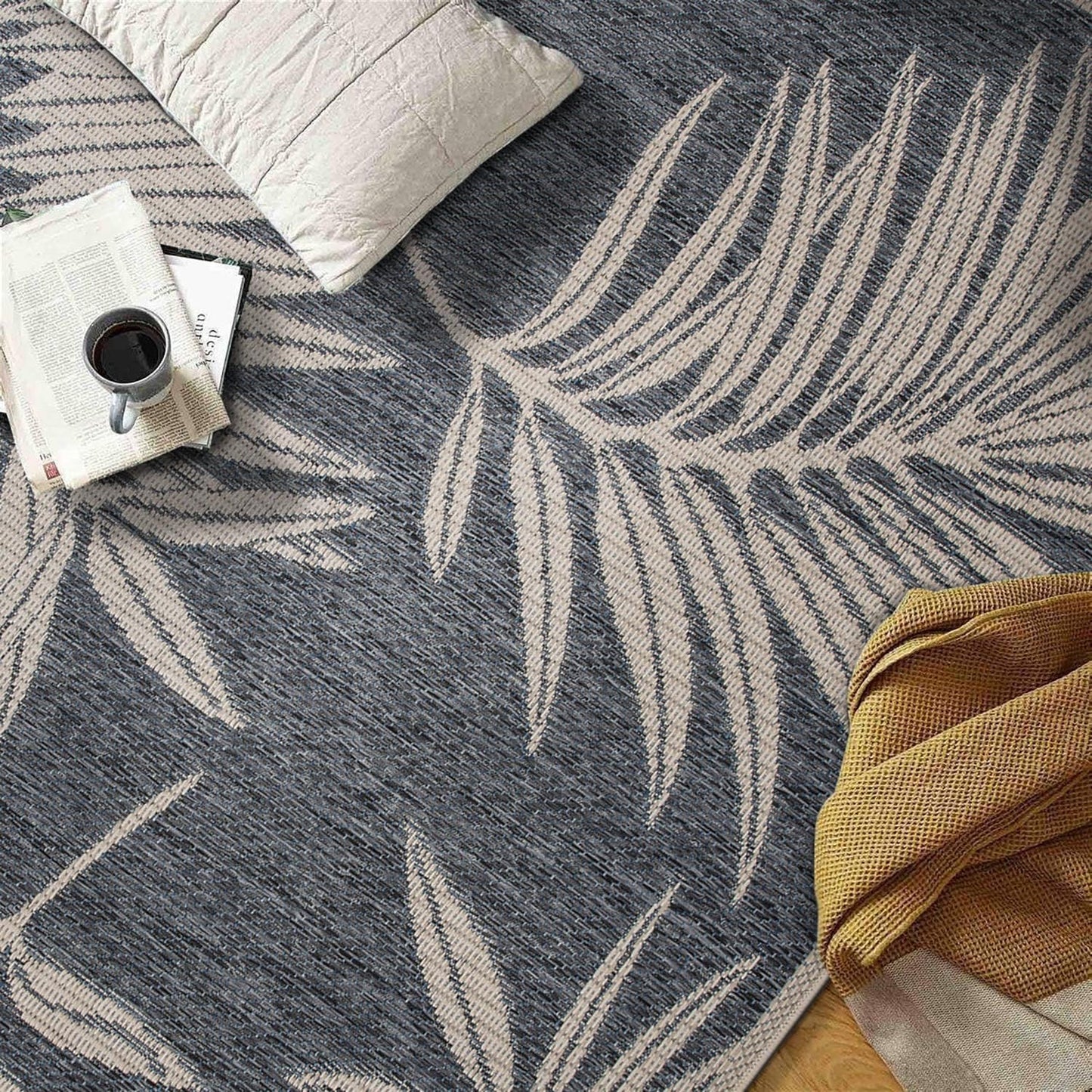 Tapis d'intérieur/extérieur contemporain à motif floral de World Rug Gallery