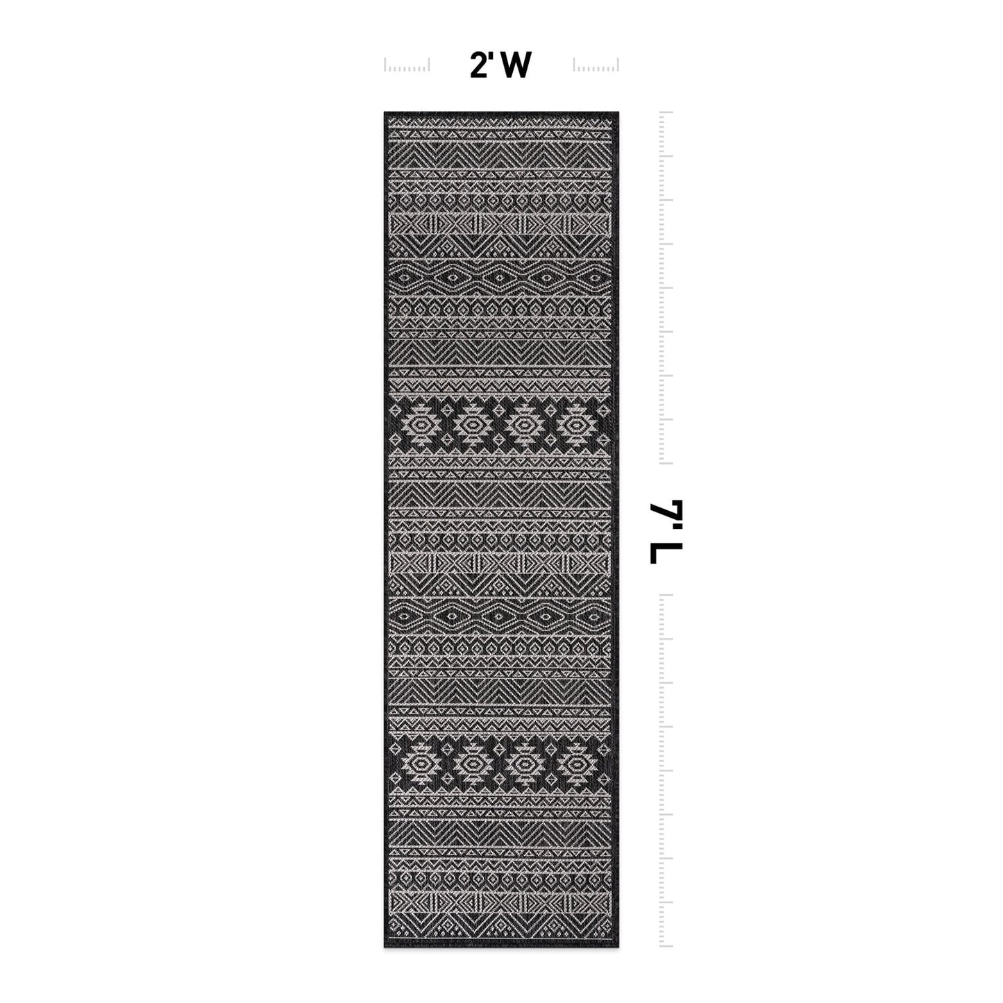 Tapis d'intérieur/extérieur texturé géométrique bohème vieilli World Rug Gallery