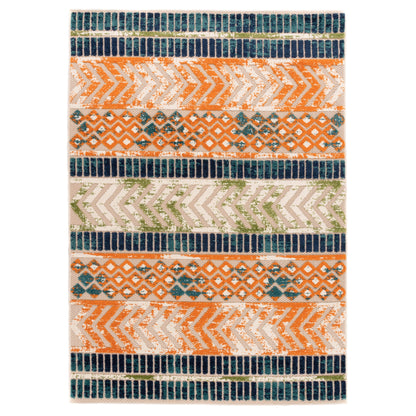 Tapis d'intérieur/extérieur géométrique vieilli World Rug Gallery