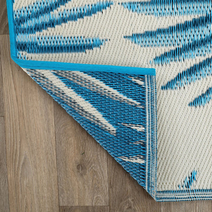 Tapis d'extérieur réversibles en plastique recyclé à motif floral tropical de World Rug Gallery