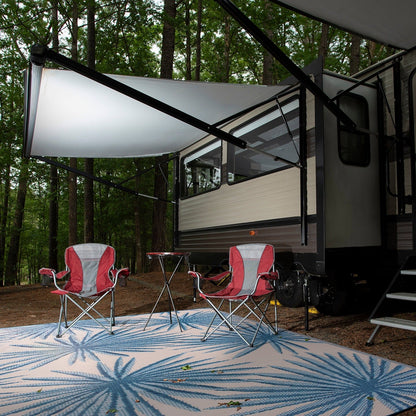 Tapis d'extérieur réversibles en plastique recyclé à motif floral tropical de World Rug Gallery