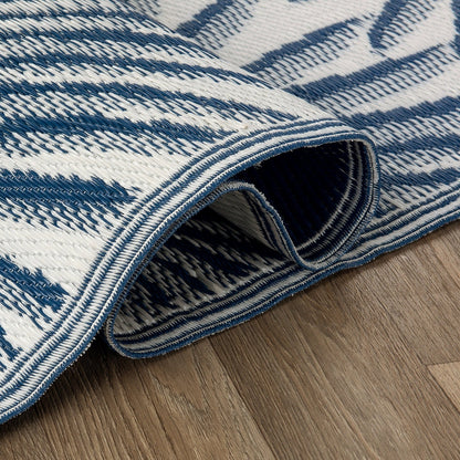 Tapis d'extérieur réversibles en plastique recyclé à motif floral tropical de World Rug Gallery