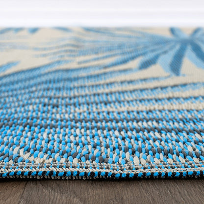 Tapis d'extérieur réversibles en plastique recyclé à motif floral tropical de World Rug Gallery