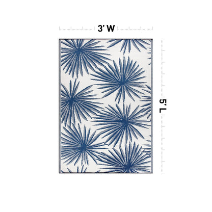 Tapis d'extérieur réversibles en plastique recyclé à motif floral tropical de World Rug Gallery