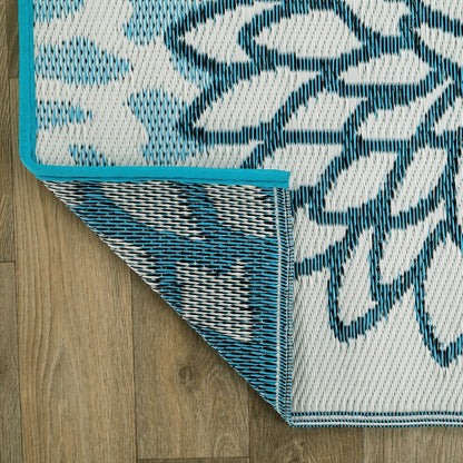 Tapis d'extérieur réversibles modernes à motif floral Aloha en plastique recyclé de World Rug Gallery