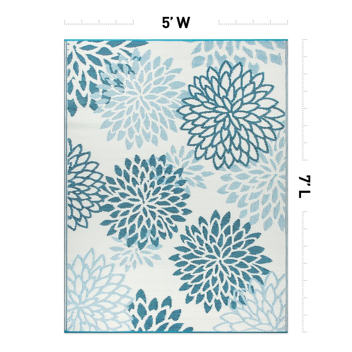 Tapis d'extérieur réversibles modernes à motif floral Aloha en plastique recyclé de World Rug Gallery