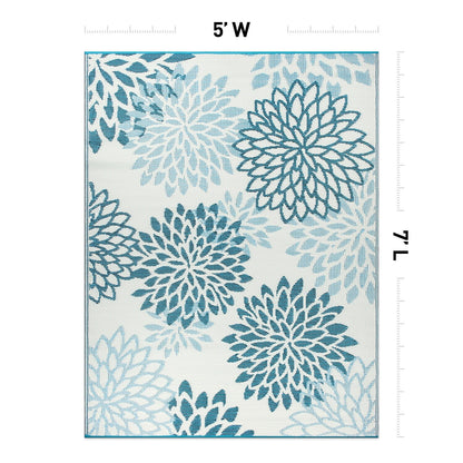 Tapis d'extérieur réversibles modernes à motif floral Aloha en plastique recyclé de World Rug Gallery