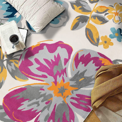 Tapis moderne à motif floral de la World Rug Gallery