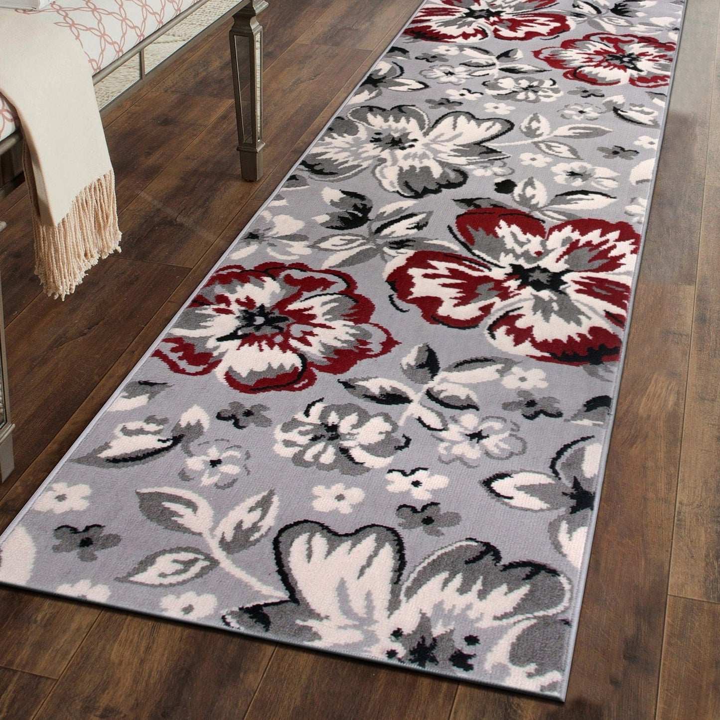 Tapis moderne à motif floral de la World Rug Gallery