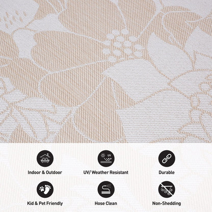 Tapis d'intérieur/extérieur moderne à motif floral texturé World Rug Gallery