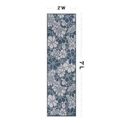 Tapis d'intérieur/extérieur moderne à motif floral texturé World Rug Gallery