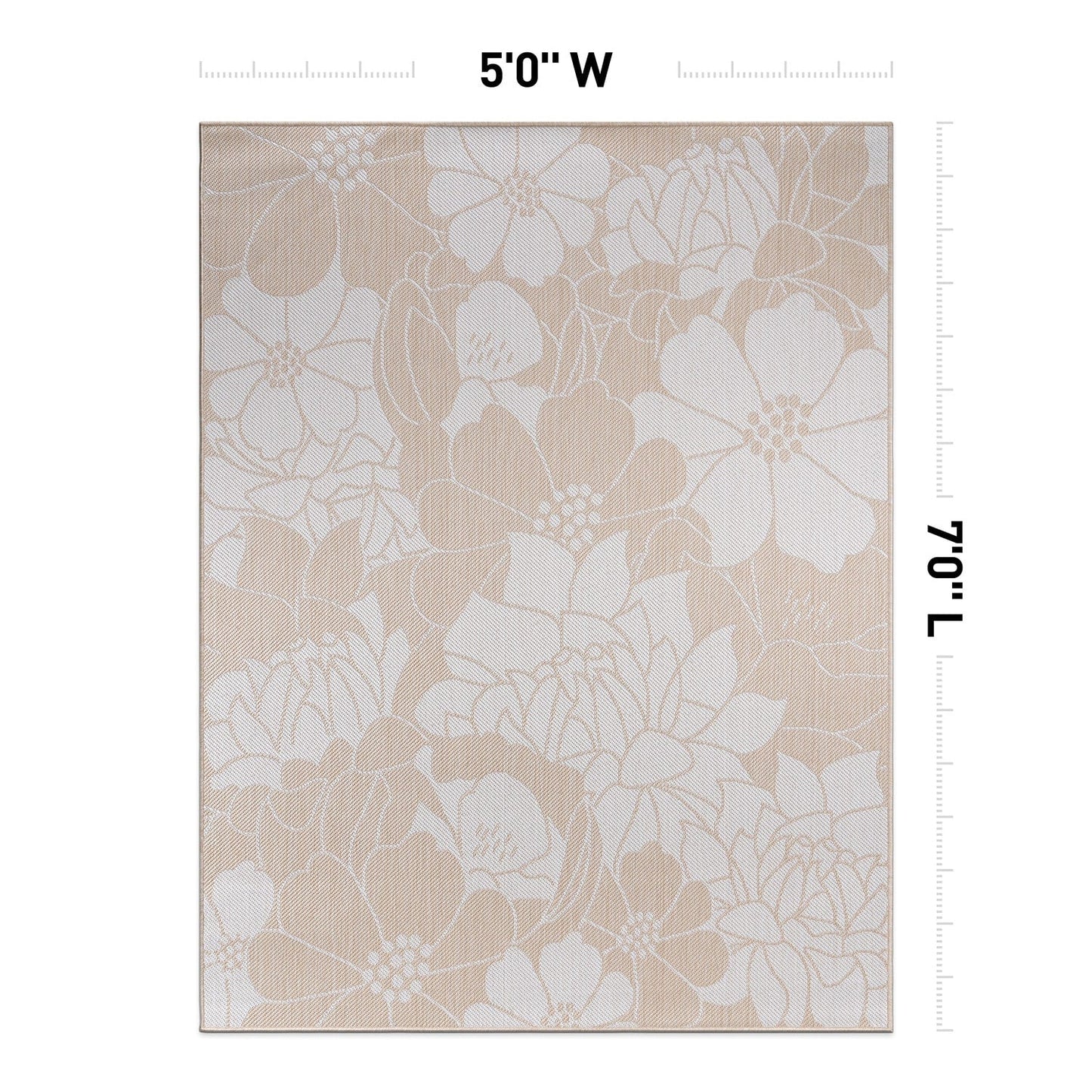 Tapis d'intérieur/extérieur moderne à motif floral texturé World Rug Gallery