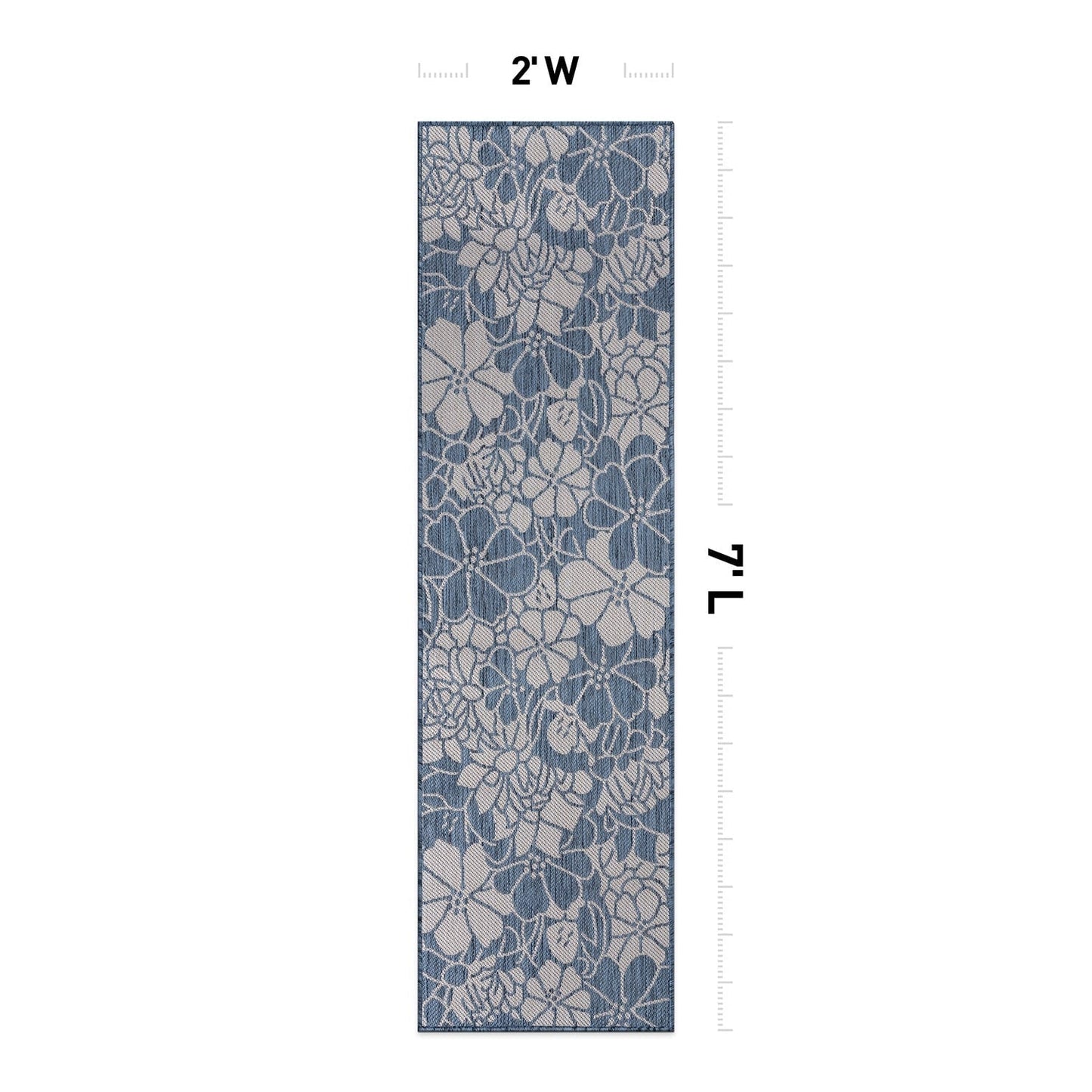 Tapis d'intérieur/extérieur moderne à motif floral texturé World Rug Gallery