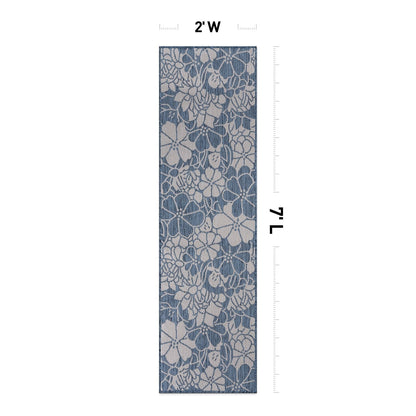 Tapis d'intérieur/extérieur moderne à motif floral texturé World Rug Gallery