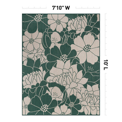 Tapis d'intérieur/extérieur moderne à motif floral texturé World Rug Gallery