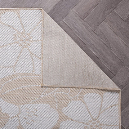 Tapis d'intérieur/extérieur moderne à motif floral texturé World Rug Gallery