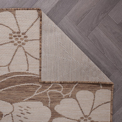 Tapis d'intérieur/extérieur moderne à motif floral texturé World Rug Gallery