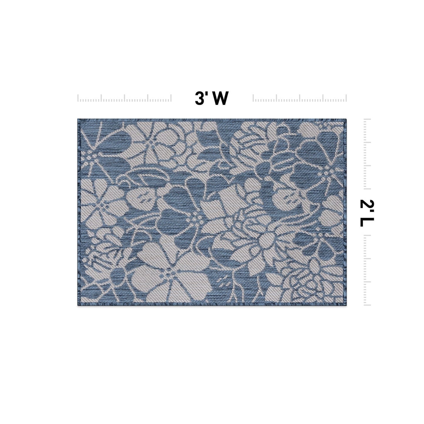 Tapis d'intérieur/extérieur moderne à motif floral texturé World Rug Gallery