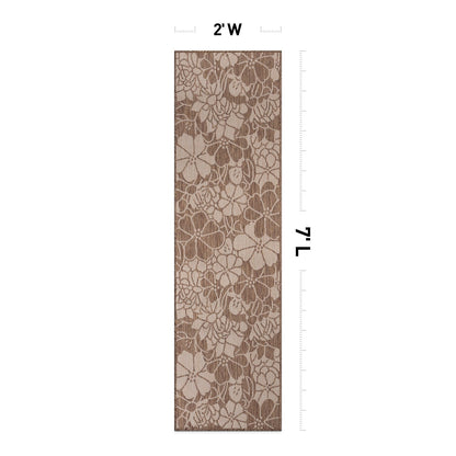 Tapis d'intérieur/extérieur moderne à motif floral texturé World Rug Gallery