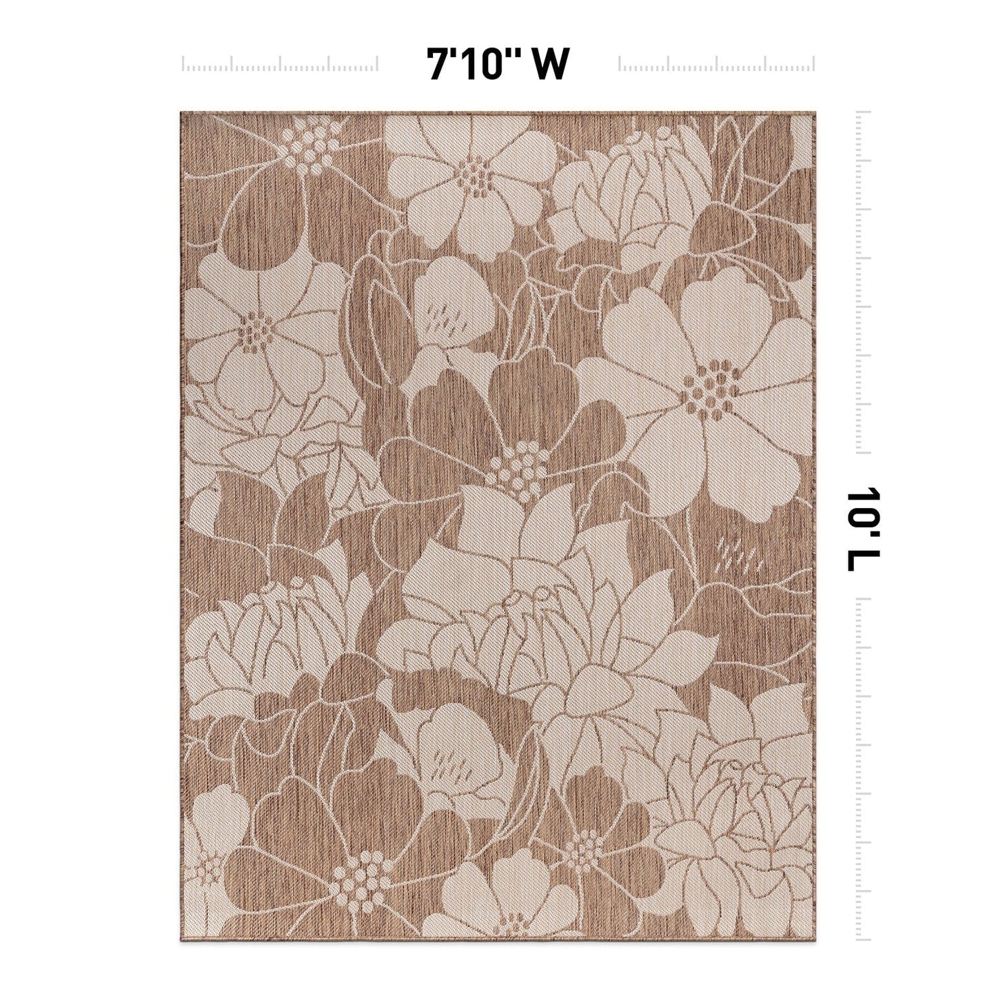 Tapis d'intérieur/extérieur moderne à motif floral texturé World Rug Gallery