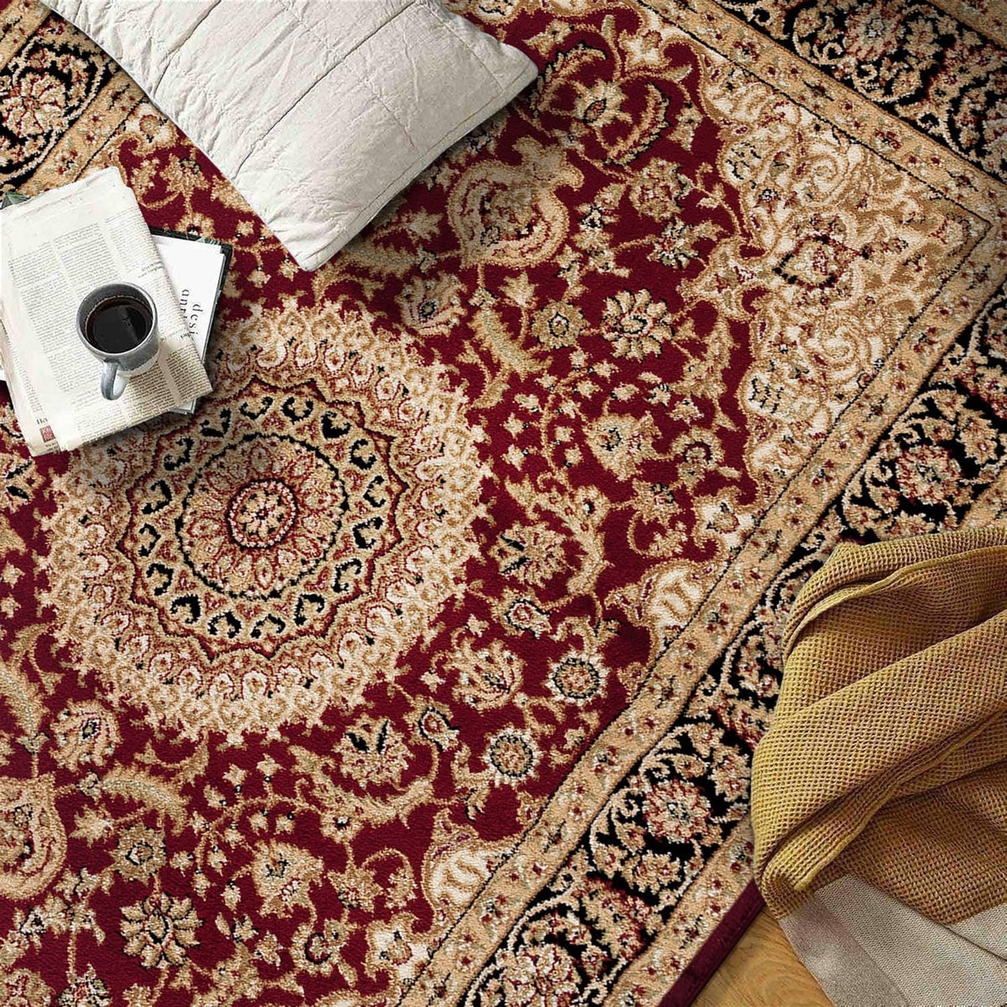 Tapis traditionnel oriental à médaillon de la World Rug Gallery