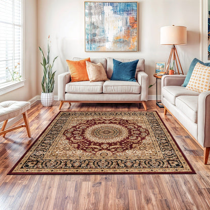 Tapis traditionnel oriental à médaillon de la World Rug Gallery