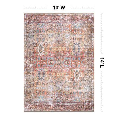 Tapis de transition World Rug Gallery, aspect vieilli, lavable en machine, antidérapant