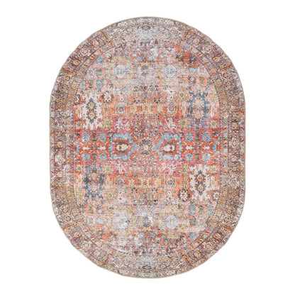 Tapis de transition World Rug Gallery, aspect vieilli, lavable en machine, antidérapant