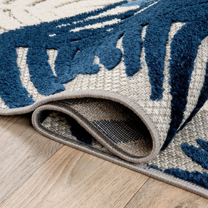 Tapis d'intérieur/extérieur moderne à motif floral tropical de World Rug Gallery