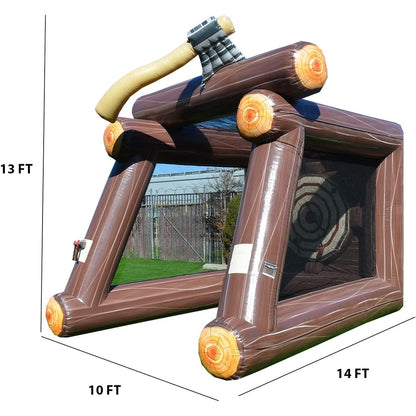 Jeu de lancer de haches gonflable XJUMP avec souffleur d'air et haches en mousse, location de qualité professionnelle, léger, jeu d'extérieur