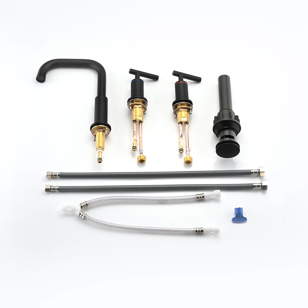 Robinet de lavabo de luxe YASIU 8 pouces à entraxe large avec bonde escamotable