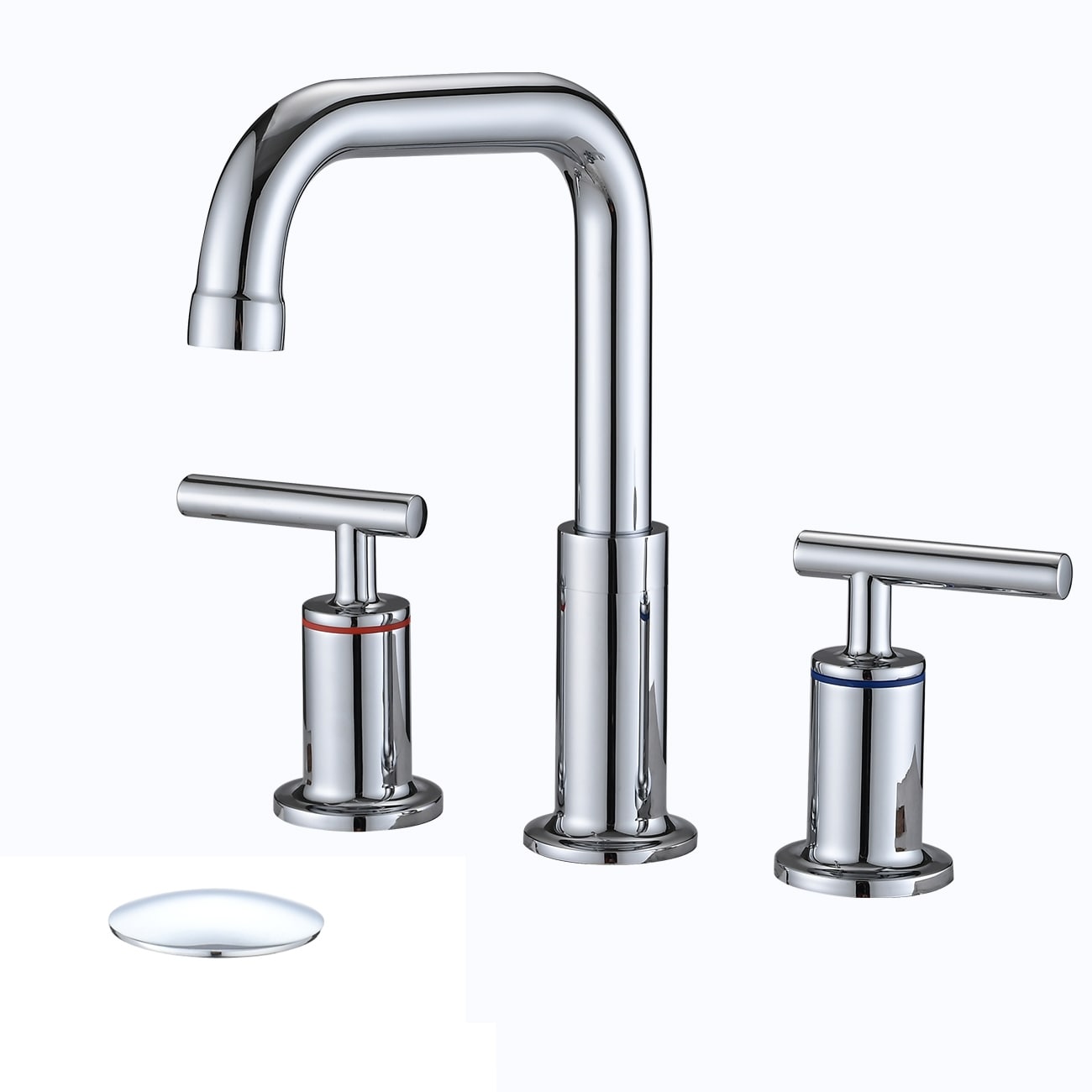 Robinet de lavabo de luxe YASIU 8 pouces à entraxe large avec bonde escamotable