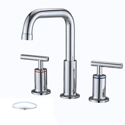 Robinet de lavabo de luxe YASIU 8 pouces à entraxe large avec bonde escamotable