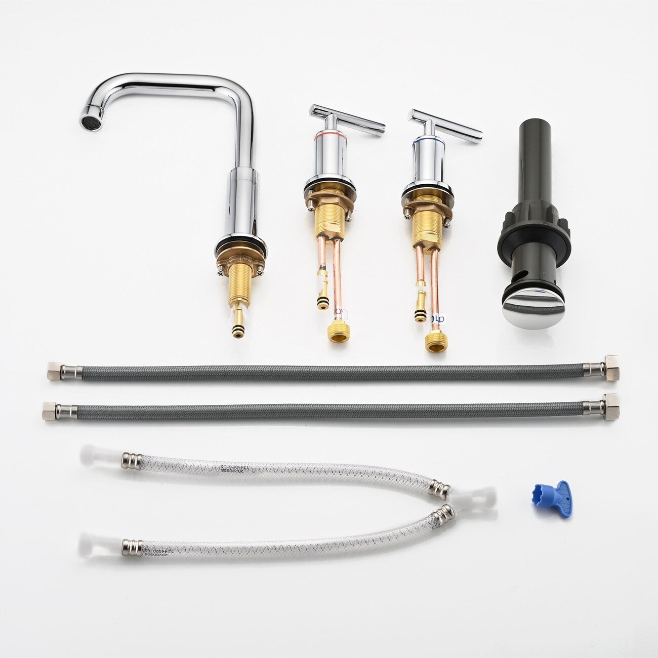 Robinet de lavabo de luxe YASIU 8 pouces à entraxe large avec bonde escamotable