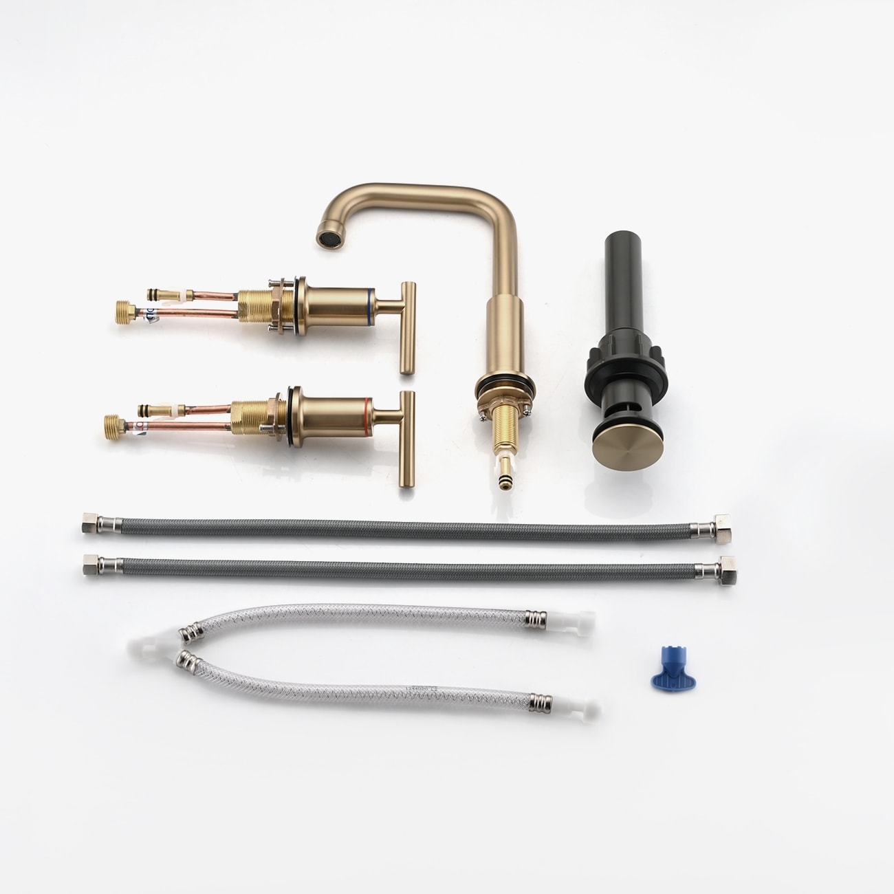 Robinet de lavabo de luxe YASIU 8 pouces à entraxe large avec bonde escamotable