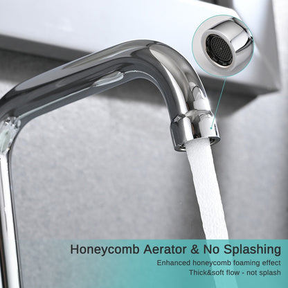 Robinet de lavabo de luxe YASIU 8 pouces à entraxe large avec bonde escamotable