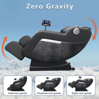 Fauteuil inclinable de massage à gravité zéro avec massage complet du corps, chauffage et audio Bluetooth intégré