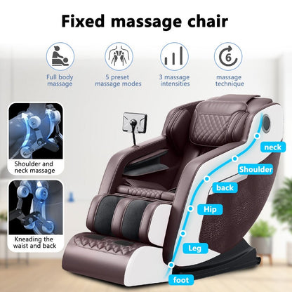 Fauteuil inclinable de massage à gravité zéro avec massage complet du corps, chauffage et audio Bluetooth intégré