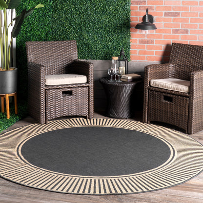 Tapis d'intérieur/extérieur Nuloom Leah Classic à bordures