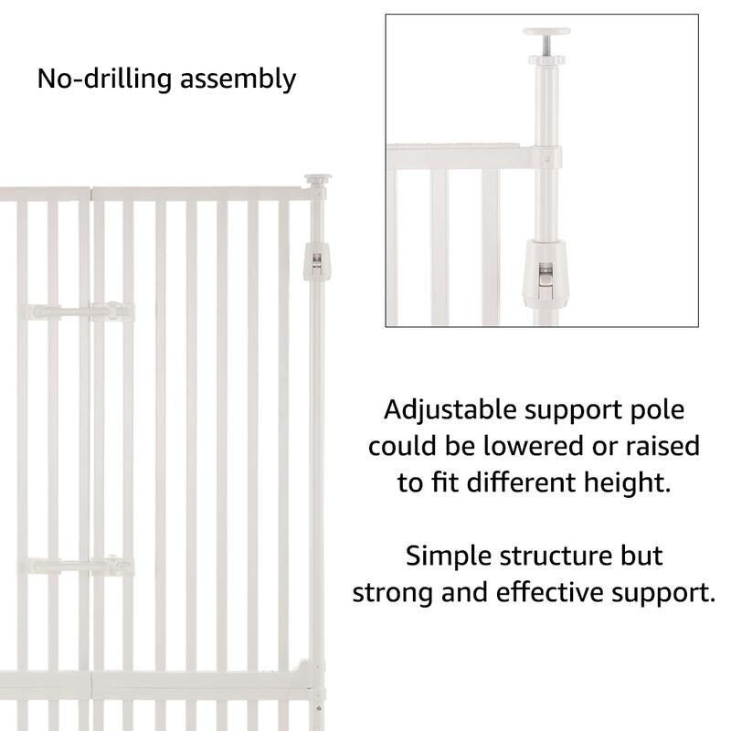 Barrière pour chat extra haute unipaws de 188 cm (74 pouces) avec verrous de porte