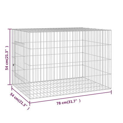 Cage à lapins 3 panneaux vidaXL, clapier, enclos pour animaux, en fer galvanisé
